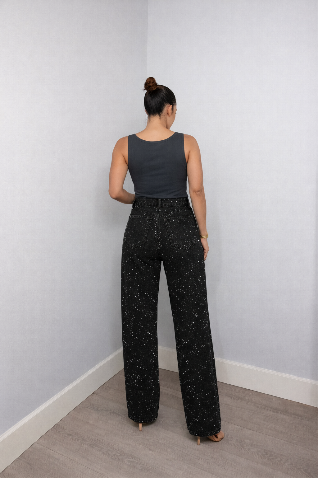 Jean Large à Jambe Droite Femme