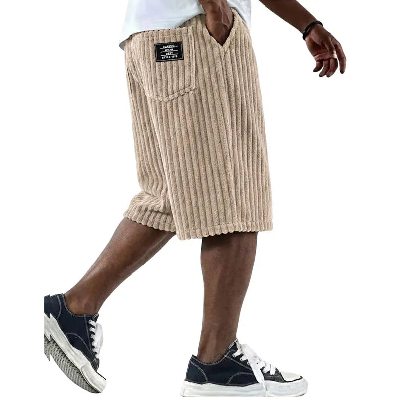 Short Décontracté à Texture Côtelée Homme