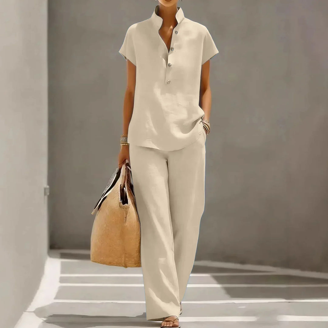 Ensemble Pantalon Col Montant Femme