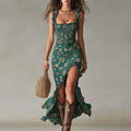 Women's Smocked Floral Maxi Dress