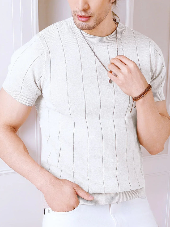 T-Shirt Maille Côtelée Homme