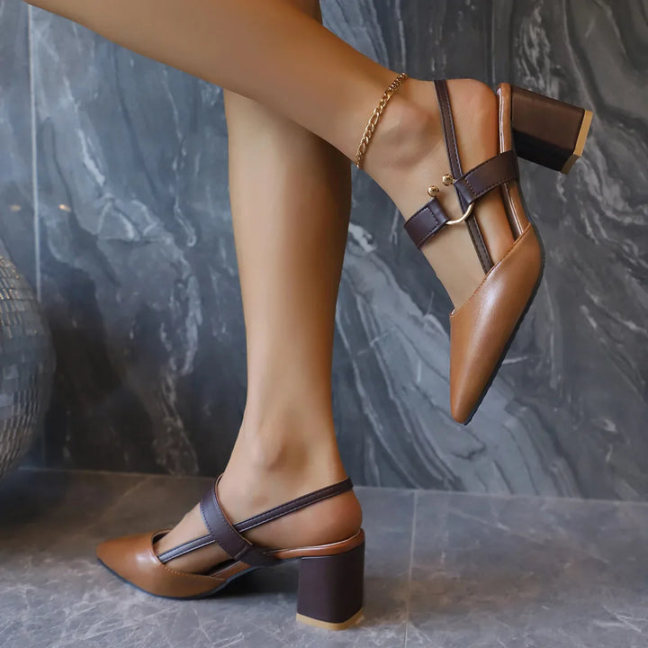 Escarpins Talon Bloc Élégant Femme