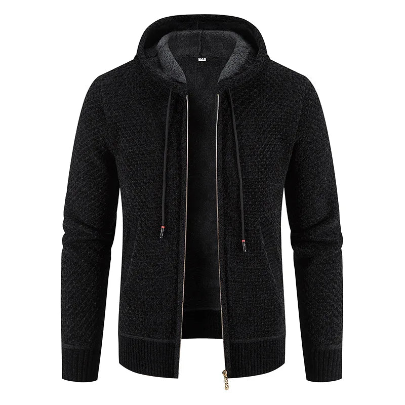 Cardigan Zippé à Capuche Homme