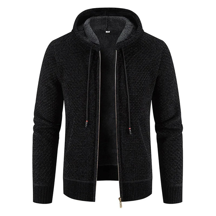 Cardigan Zippé à Capuche Homme
