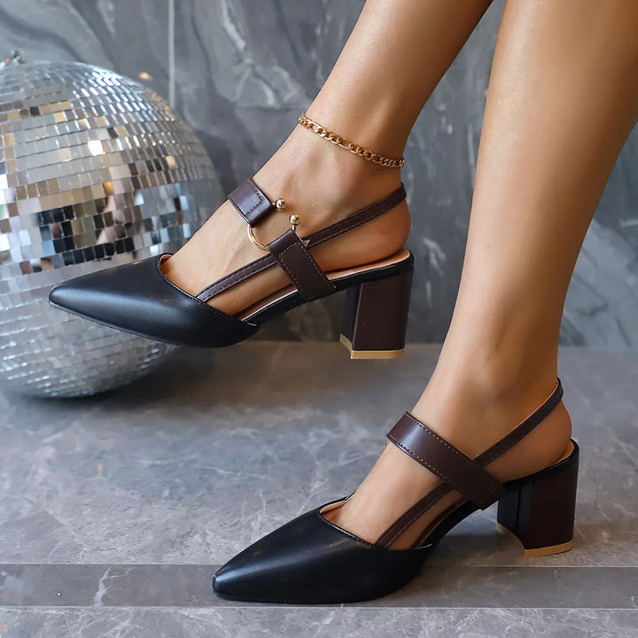 Escarpins Talon Bloc Élégant Femme