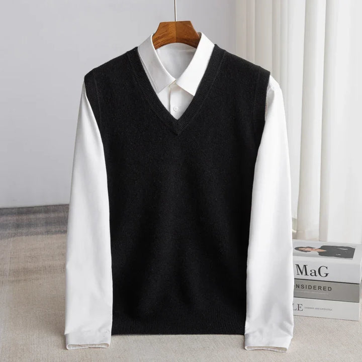 Pull Sans Manches à Col V Homme