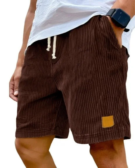 Short Côtelé Décontracté à Cordon Homme