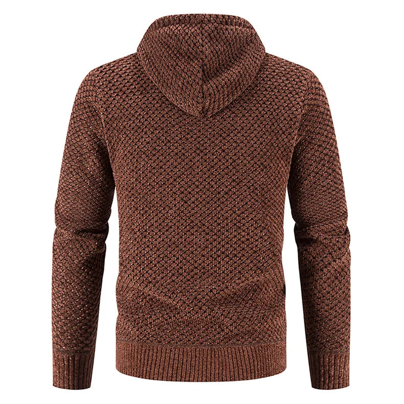 Cardigan Zippé à Capuche Homme