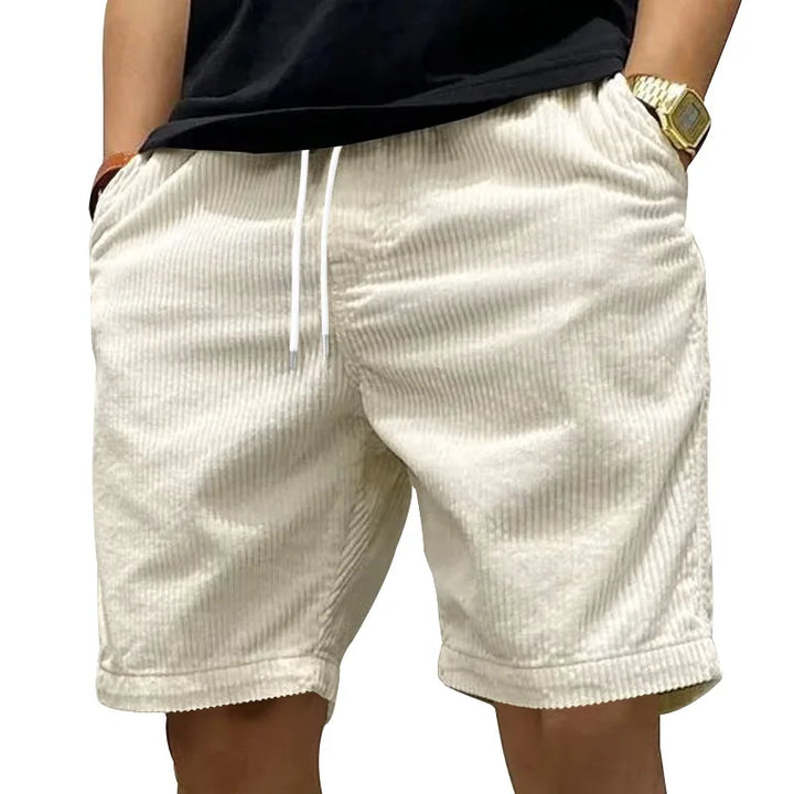 Short Côtelé à Taille Élastiquée Homme