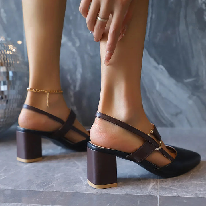 Escarpins Talon Bloc Élégant Femme