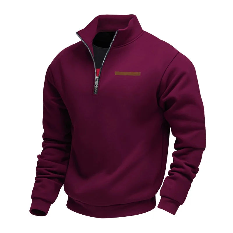 Pull Demi-zip Col Montant Homme