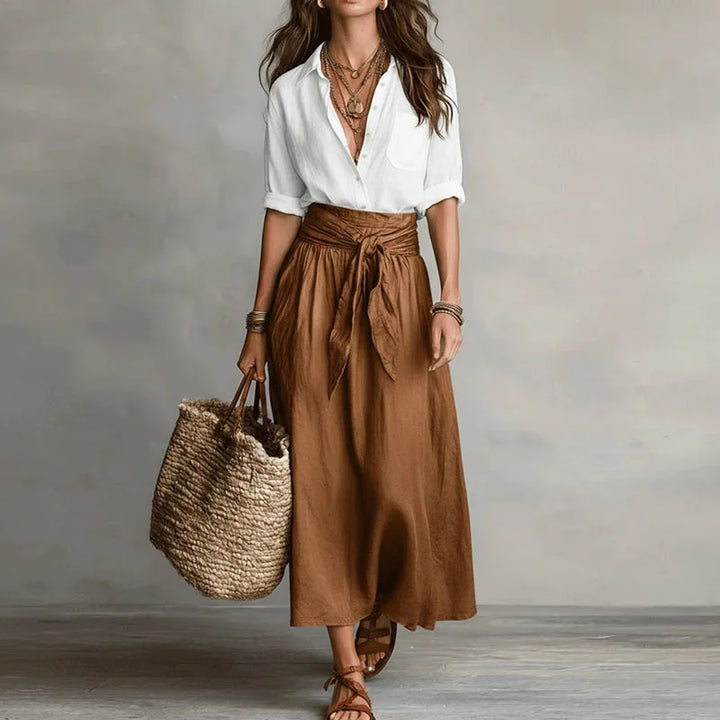 Ensemble Chemise et Jupe Midi Femme