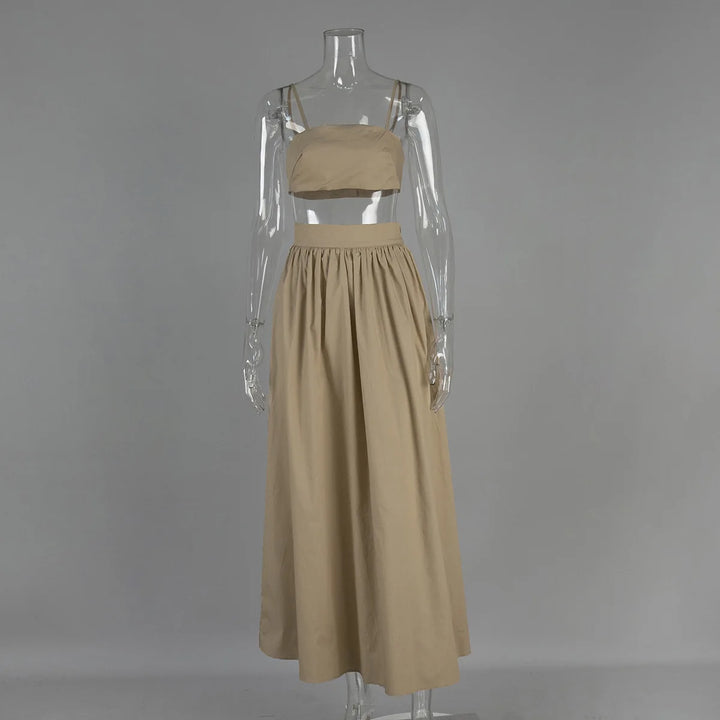 Ensemble Jupe Longue et Top Court Femme