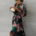 Women's Belted Floral Shirt Dress