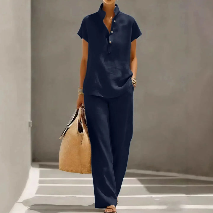Ensemble Pantalon Col Montant Femme