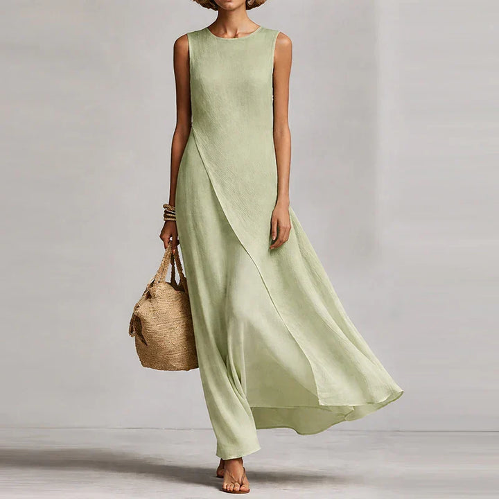 Robe Longue Fluide Sans Manches Femme