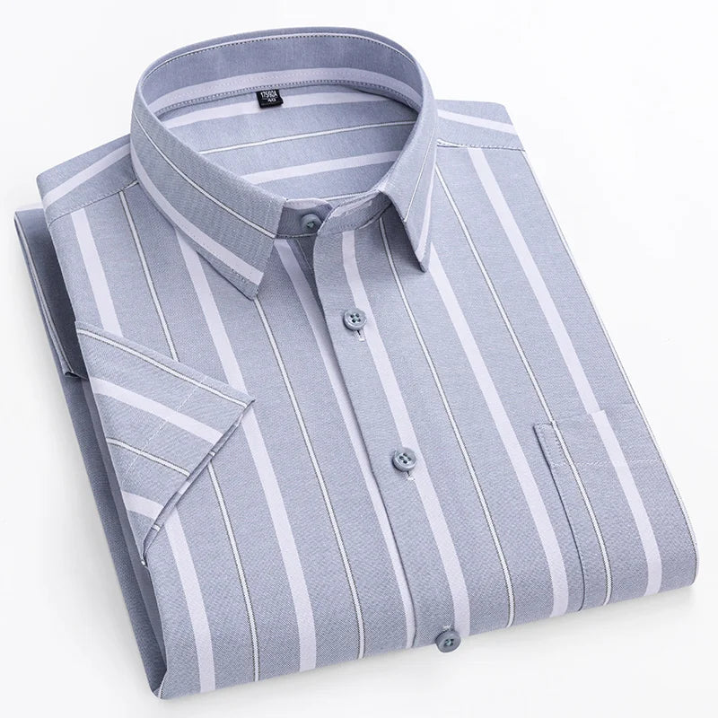 Chemise Rayée Manches Courtes Homme