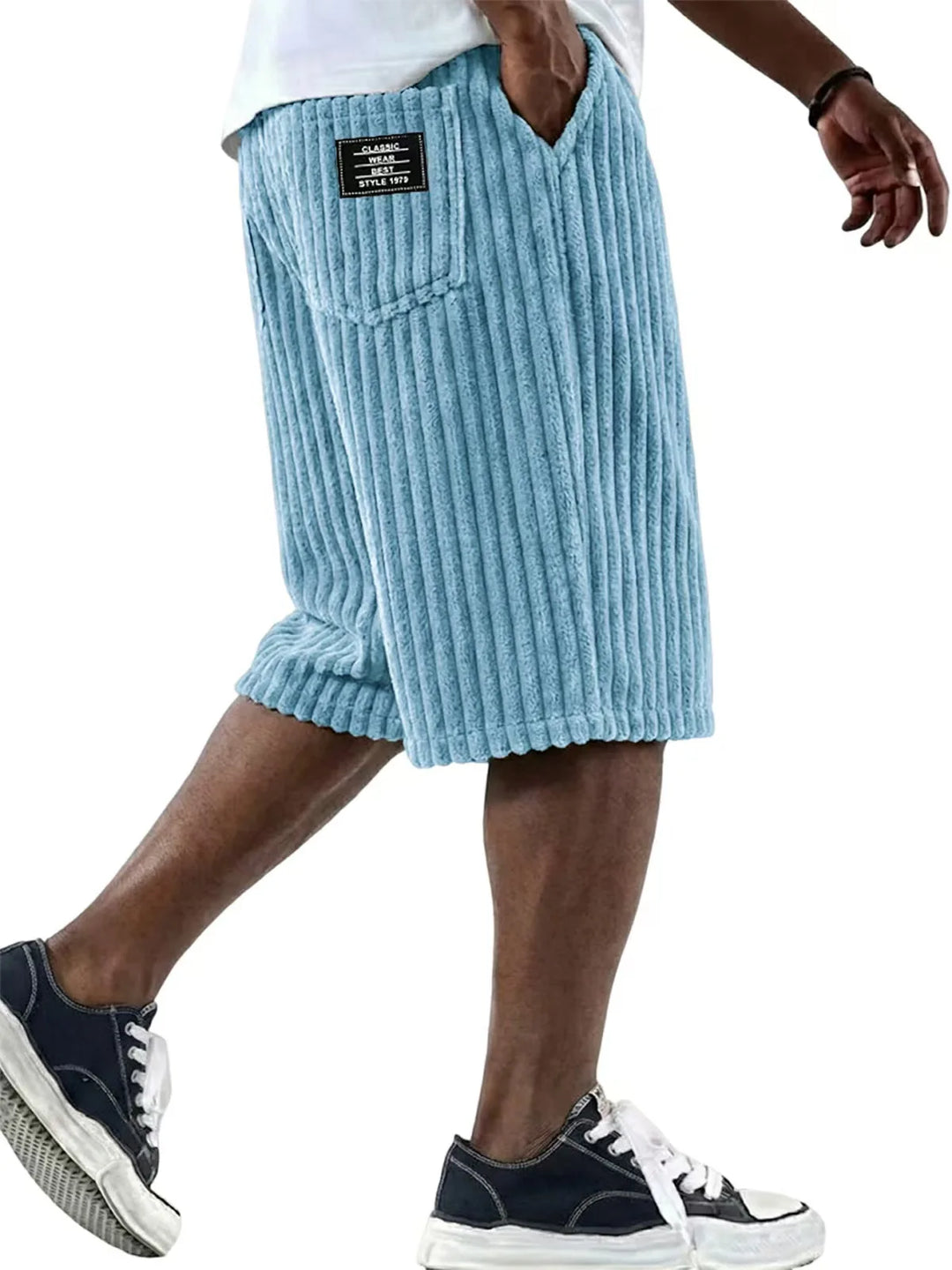 Short Décontracté à Texture Côtelée Homme