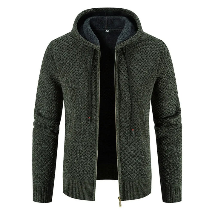 Cardigan Zippé à Capuche Homme
