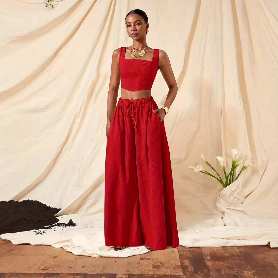 Ensemble Pantalon Large et Top Court Femme