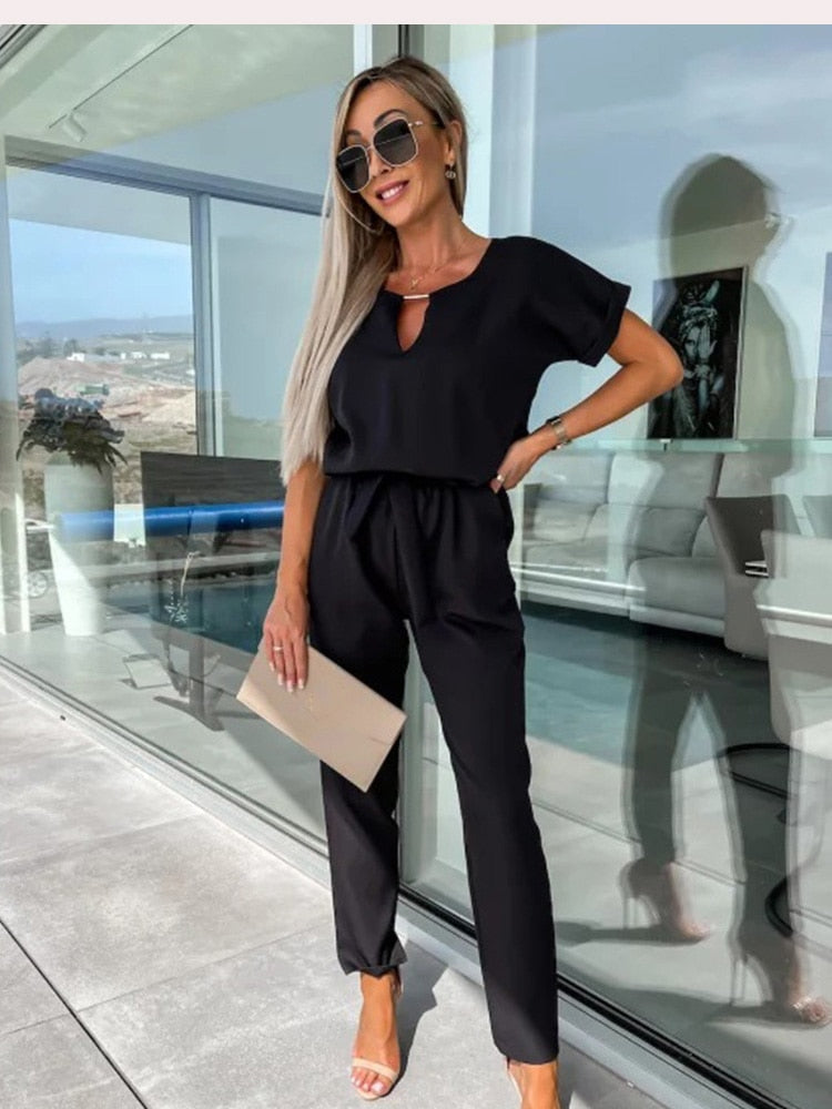 Ensemble Pantalon Ceinturé Femme