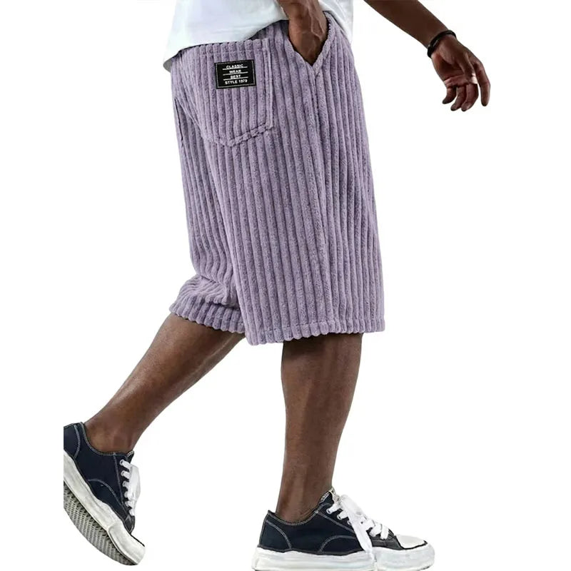 Short Décontracté à Texture Côtelée Homme