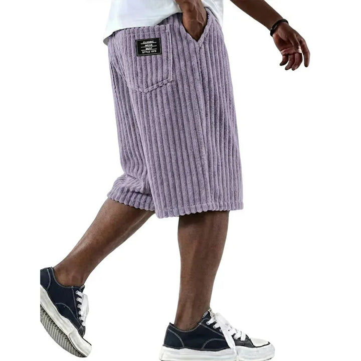 Short Décontracté à Texture Côtelée Homme