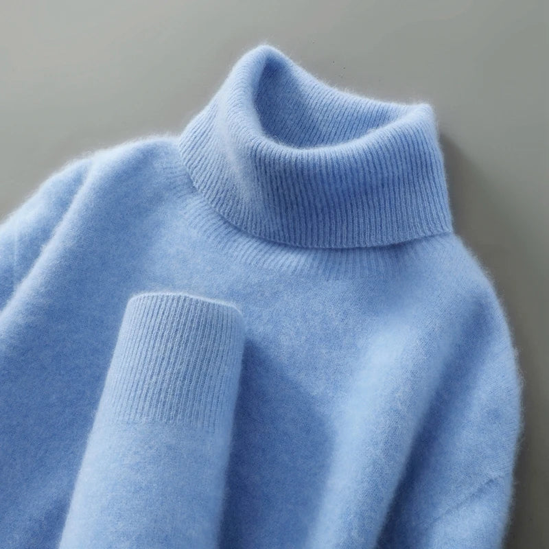 Pull Col Roulé en Maille Femme