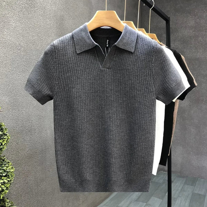 Polo en Maille Texturée Homme