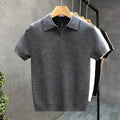 Men's textured knit polo shirt