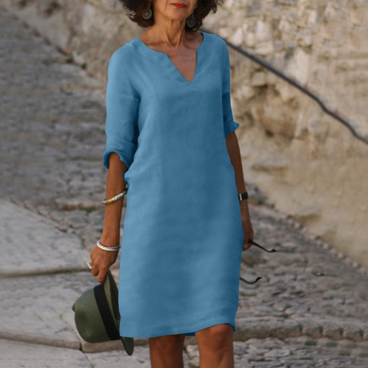 Robe Midi Col V Femme