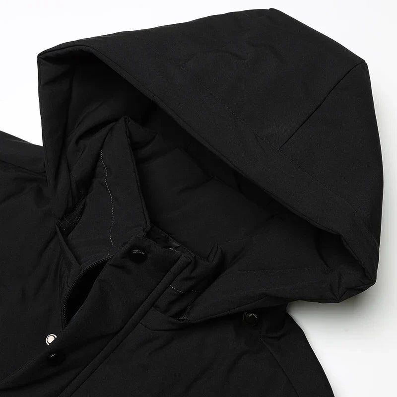 Manteau Long Zippé à Capuche Homme