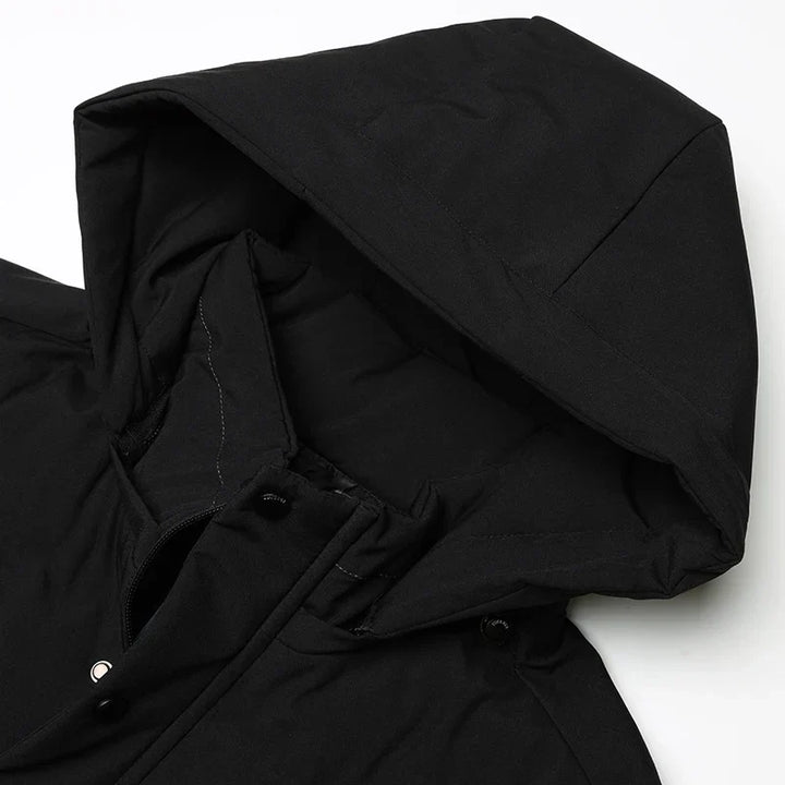 Manteau Long Zippé à Capuche Homme
