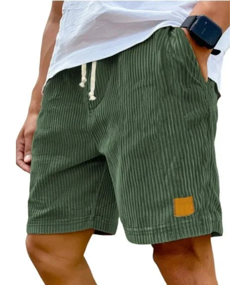 Short Côtelé Décontracté à Cordon Homme
