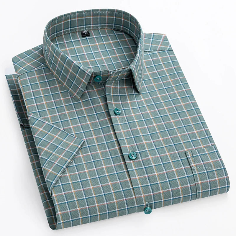 Chemise Rayée Manches Courtes Homme