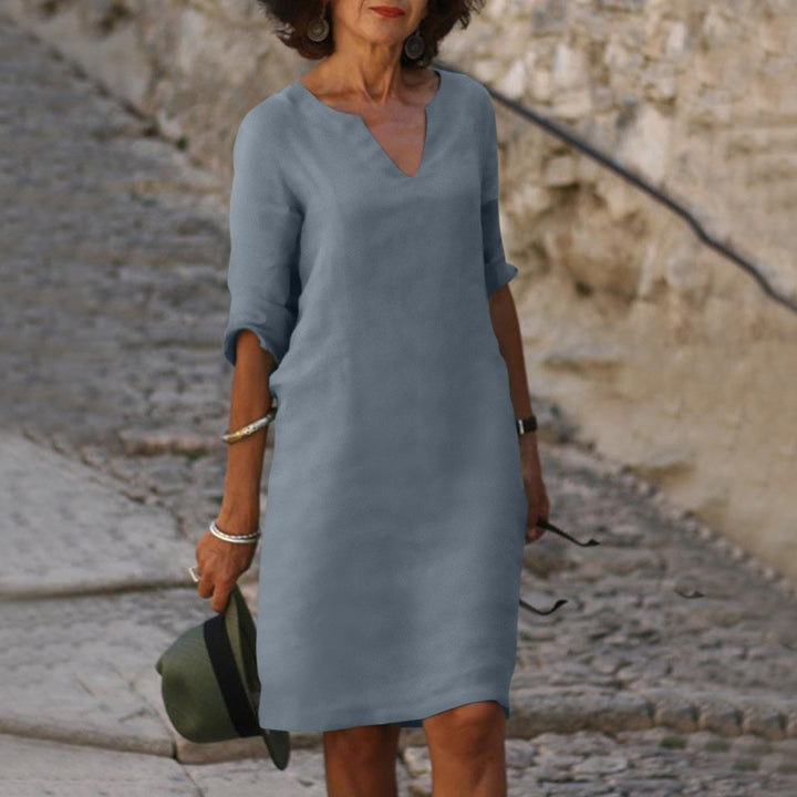Robe Midi Col V Femme