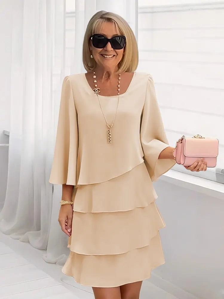 Robe Volantée à Étages Femme