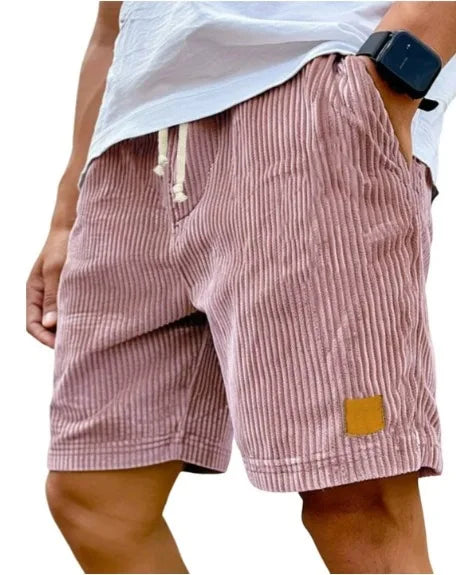 Short Côtelé Décontracté à Cordon Homme