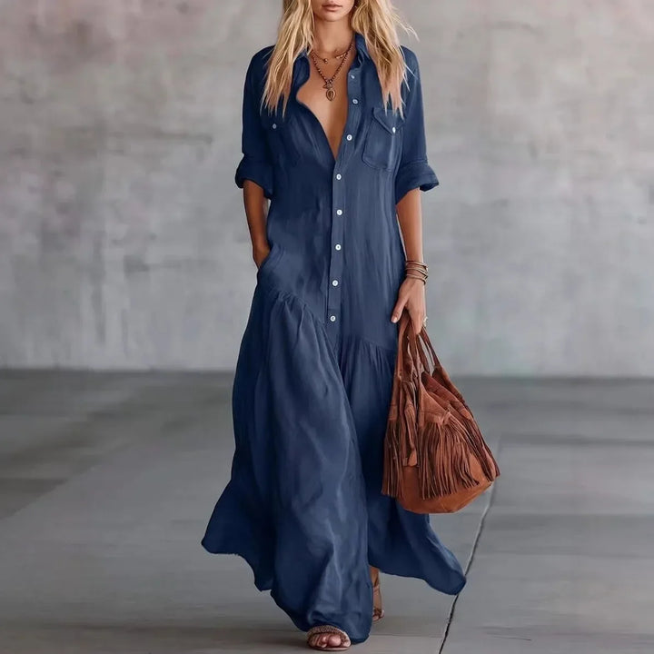 Robe Chemise Longue Fluide Femme