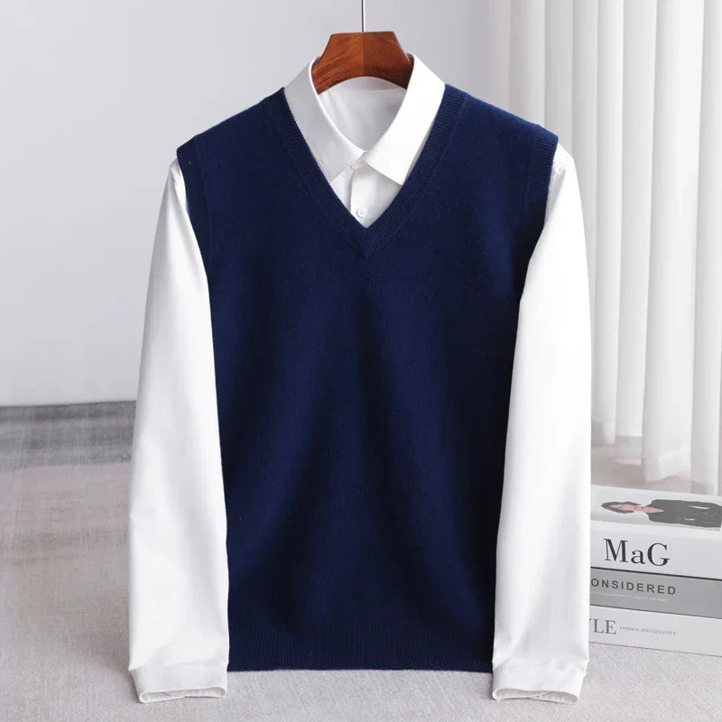 Pull Sans Manches à Col V Homme
