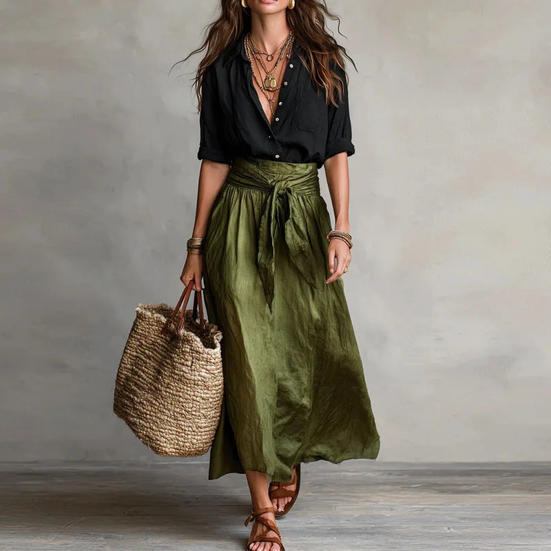 Ensemble Chemise et Jupe Midi Femme
