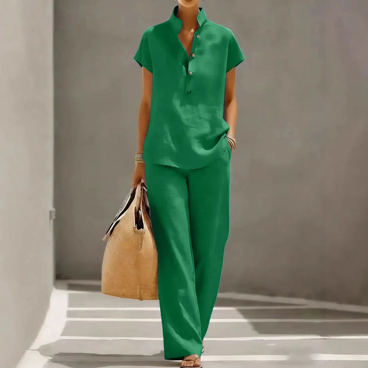 Ensemble Pantalon Col Montant Femme