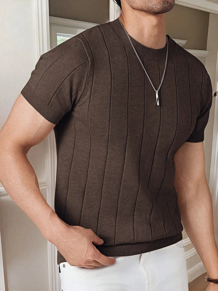 T-Shirt Maille Côtelée Homme