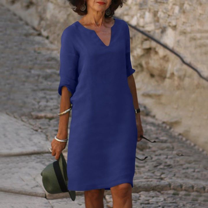 Robe Midi Col V Femme