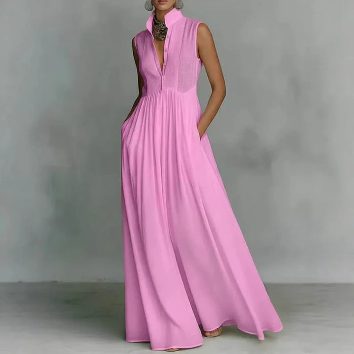 Robe Longue Col Montant Femme