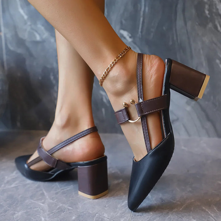 Escarpins Talon Bloc Élégant Femme