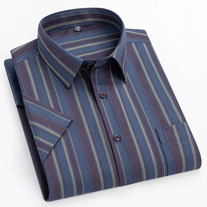 Chemise Rayée Manches Courtes Homme