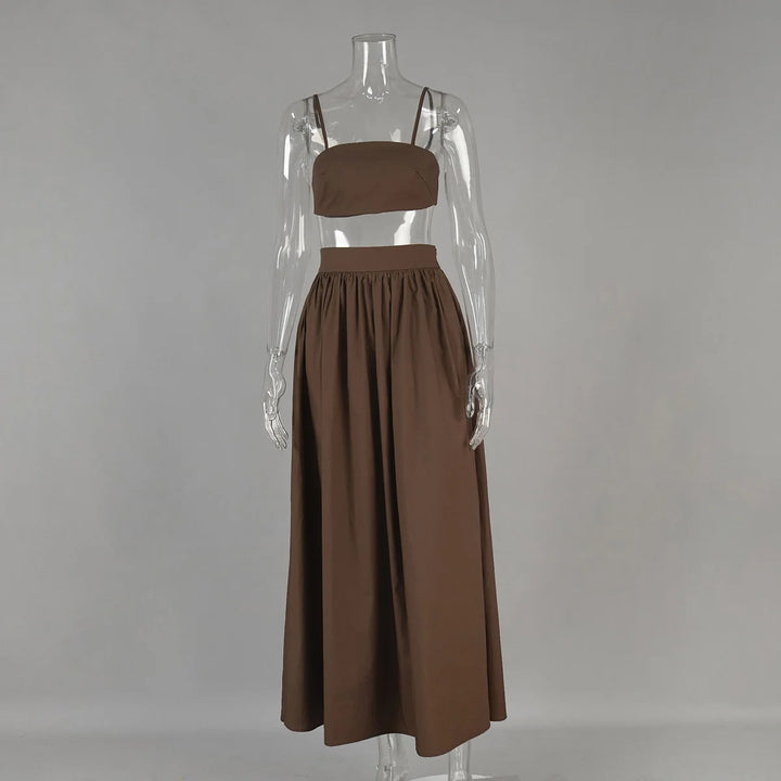 Ensemble Jupe Longue et Top Court Femme