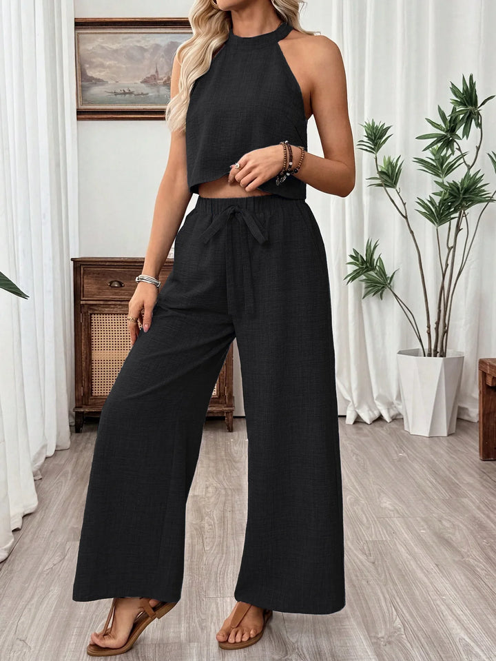 Ensemble Top Dos Nageur et Pantalon Large Femme