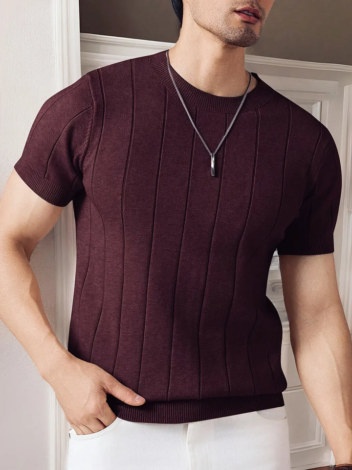 T-Shirt Maille Côtelée Homme